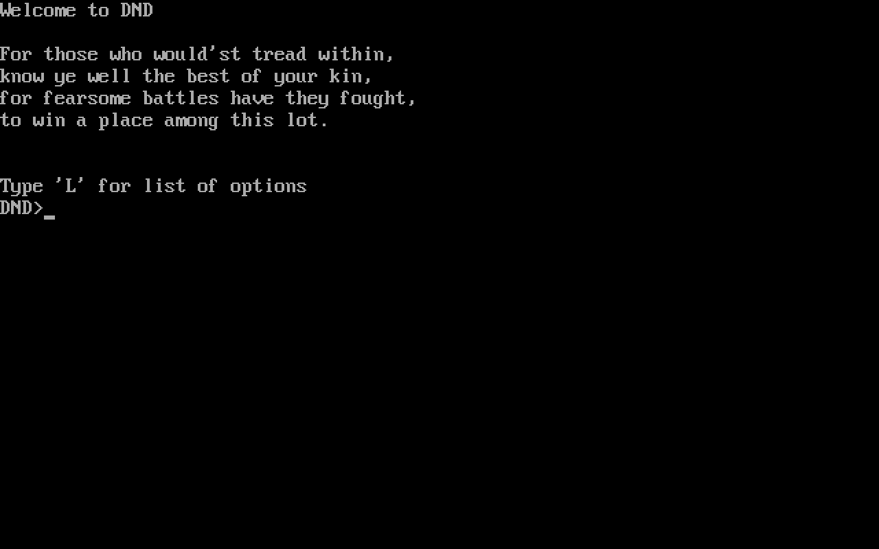 The Game of Dungeons (DND) The Game of Dungeons (DND)