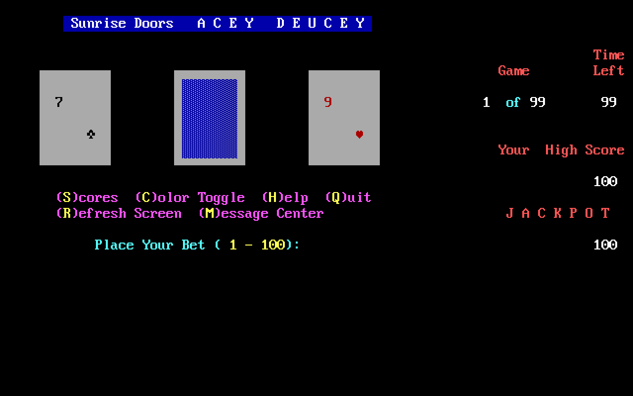 Acey Deucey Acey Deucey