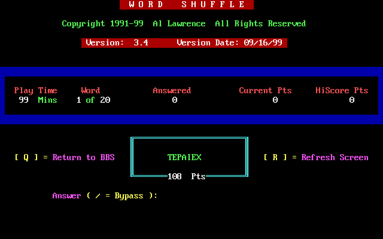 Word Shuffle Word Shuffle